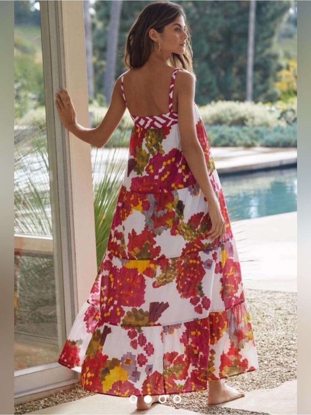 ANTHROPOLOGIE Ro’s Garden‎ Natasha Tiered Boho Sundress Maxi Dress Abstract L